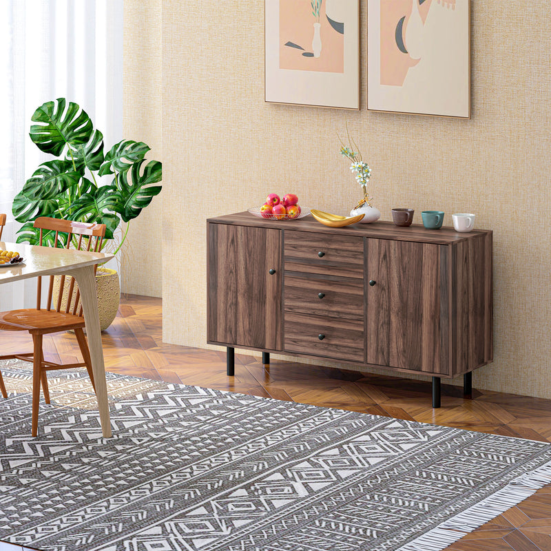 Credenza 2 ante liscie e 6 cassetti