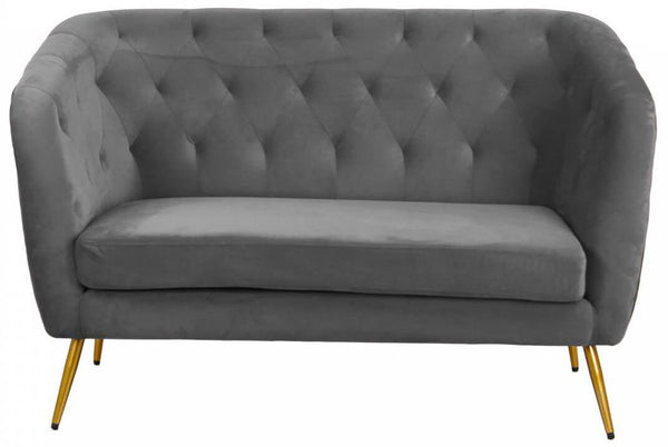 online Divano 2 Posti 135x82 cm in Velluto Grigio