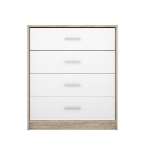 Comò cassettiera Nepo 4 cassetti 80 cm rovere sonoma bianco acquista