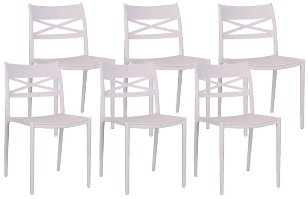 sconto Set 6 Sedie 81x46x52 cm in Polipropilene Bianco