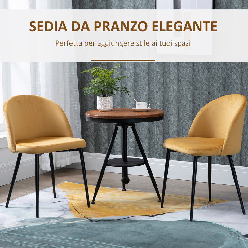 Set 2 Sedie Imbottite 54x57x80 cm in Tessuto Effetto Velluto Grigio –  acquista su Giordano Shop