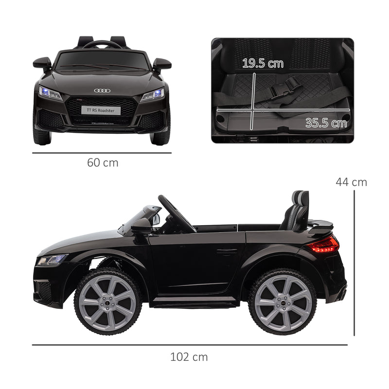 Macchina Elettrica per Bambini 12V con Licenza Audi TT Nero-3