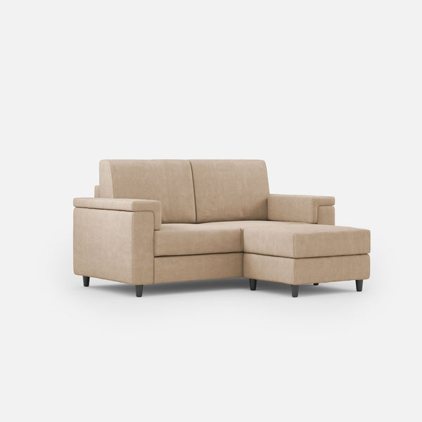 Divano 2 Posti con Pouf 168x145x85 cm Marrak in Tessuto Beige online