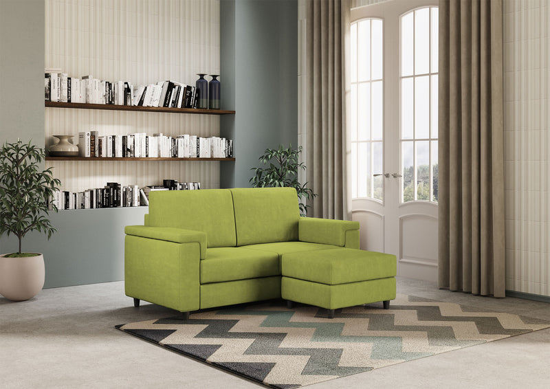 Divano 2 Posti con Pouf 168x145x85 cm Marrak in Tessuto Verde – acquista su  Giordano Shop