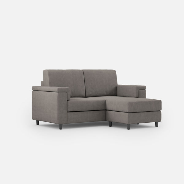 Divano 2 Posti con Pouf 148x155x85 cm Marrak in Tessuto Grigio online