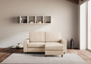 Divano 2 Posti con Pouf 168x145x85 cm Sakar in Tessuto Beige-2