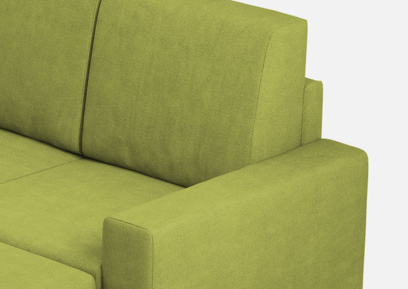 Divano 2 Posti con Pouf 168x145x85 cm Sakar in Tessuto Verde