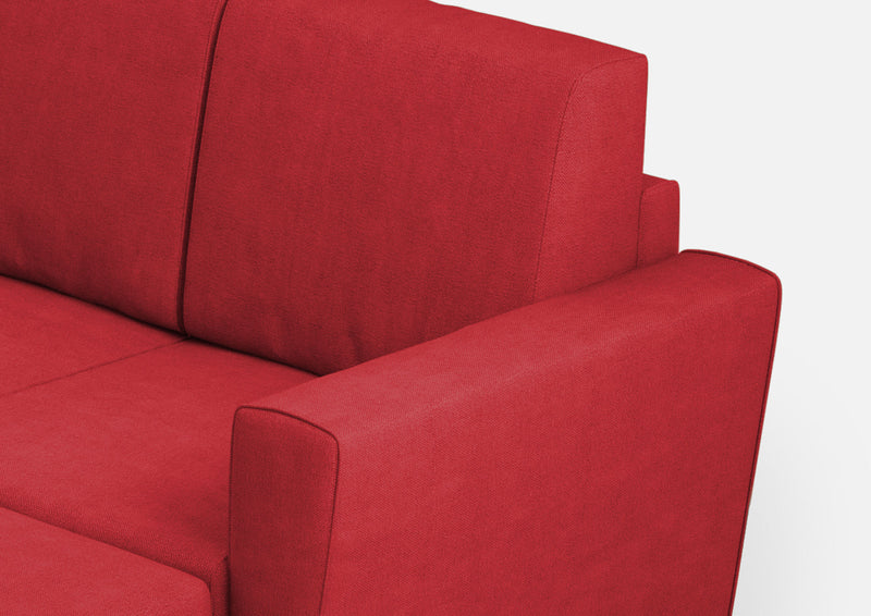 Divano 2 Posti con Pouf 152x155x85 cm Yasel in Tessuto Rosso – acquista su  Giordano Shop