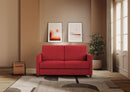 Divano 2 Posti 138x85x85 cm Karay in Tessuto Rosso-2