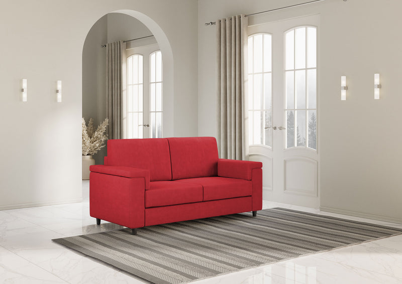 Divano 2 Posti 148x85x85 cm Marrak in Tessuto Rosso-3