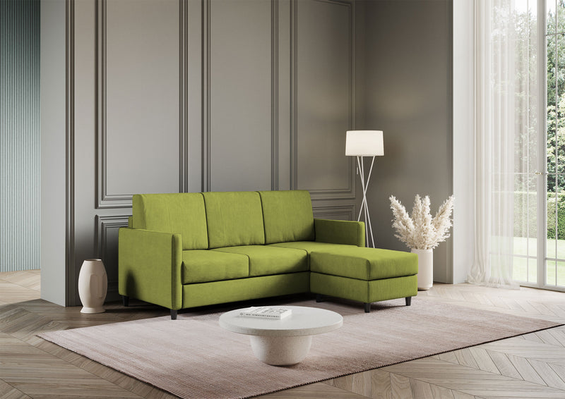 Divano 3 Posti con Pouf 208x155x85 cm Marrak in Tessuto Verde – acquista su  Giordano Shop