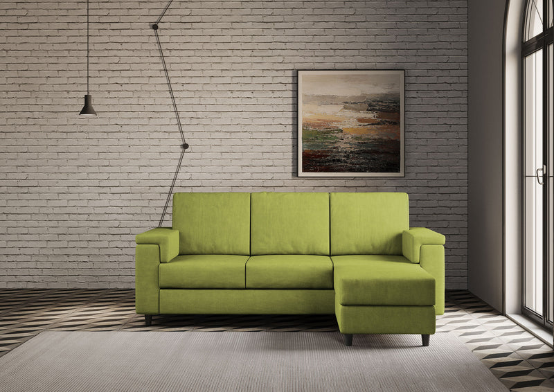 Divano 3 Posti con Pouf 208x155x85 cm Marrak in Tessuto Verde – acquista su  Giordano Shop