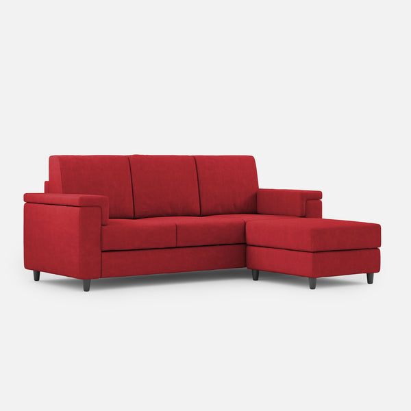 acquista Divano 3 Posti con Pouf 208x155x85 cm Marrak in Tessuto Rosso