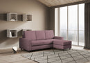 Divano 3 Posti con Pouf 208x155x85 cm Sakar in Tessuto Prugna-3