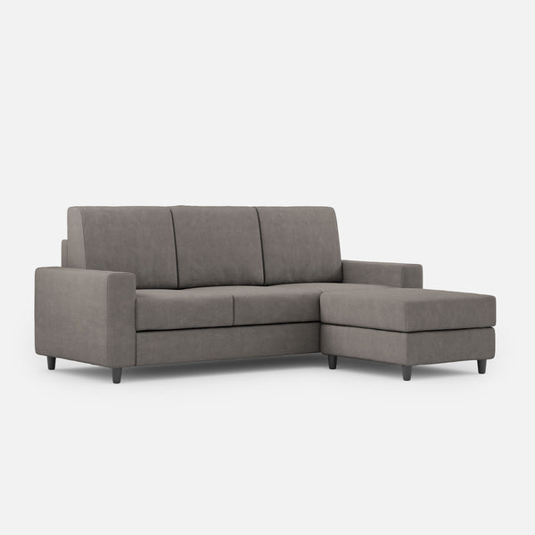 online Divano 3 Posti con Pouf 208x155x85 cm Sakar in Tessuto Grigio