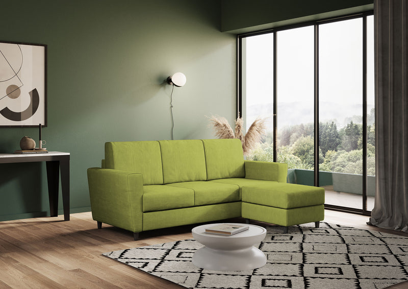 Divano 3 Posti con Pouf 212x155x85 cm Yasel in Tessuto Verde – acquista su  Giordano Shop