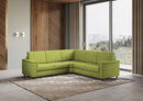 Divano Angolare 5 Posti 246x246x85 cm Marrak in Tessuto Verde-3