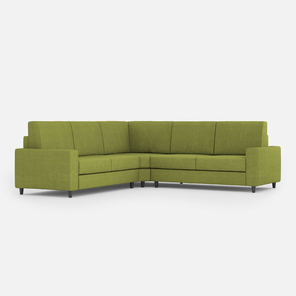 online Divano Angolare 5 Posti 246x246x85 cm Sakar in Tessuto Verde