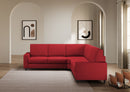 Divano Angolare 5 Posti 246x246x85 cm Sakar in Tessuto Rosso-2