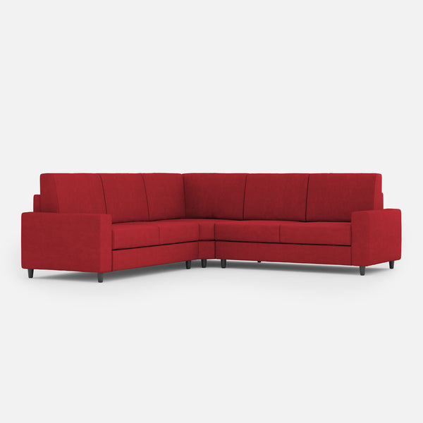 sconto Divano Angolare 5 Posti 246x246x85 cm Sakar in Tessuto Rosso