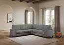 Divano Angolare 5 Posti 226x226x85 cm Sakar in Tessuto Grigio-3