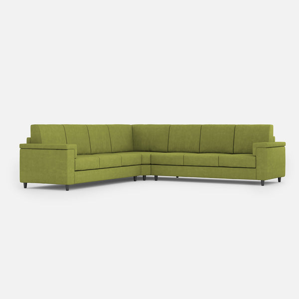 acquista Divano Angolare 7 Posti 286x286x85 cm Marrak in Tessuto Verde