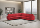 Divano Angolare 7 Posti 286x286x85 cm Marrak in Tessuto Rosso-3