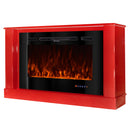 Camino Elettrico da Pavimento 72,5x121,5x30 cm Effetto Fiamma 1500W Bernard mini rosso & Adeli-4