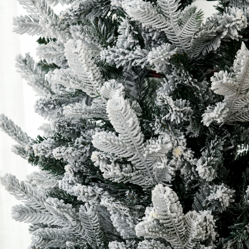 Albero di Natale Artificiale Innevato 225 cm 988 Rami Apertura Automatica Verde-9