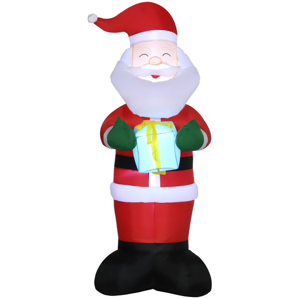 Babbo Natale Gonfiabile 77x68x184 cm con Regalo e 3 Luci LED sconto