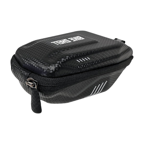 Borsa Portaoggetti Sottosella Bicicletta 18x8,5x5 cm Doppia Tasca Rigida Effetto Carbonio-1