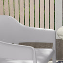 Set 4 Sedie da Giardino  Impilabili con Braccioli e Schienale Alto 56x54,5x77,5 cm in Plastica Grigio-8