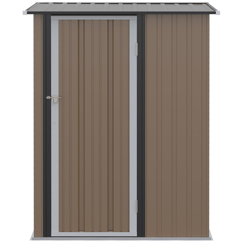 Casetta Box da Giardino 143x89x186 cm Porta con Chiavistello in Acciaio Marrone-8