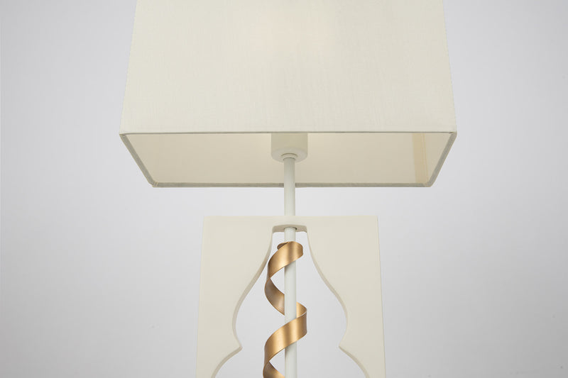 Lampada da tavolo Elegant in Metallo Intreccio Bianco con Oro