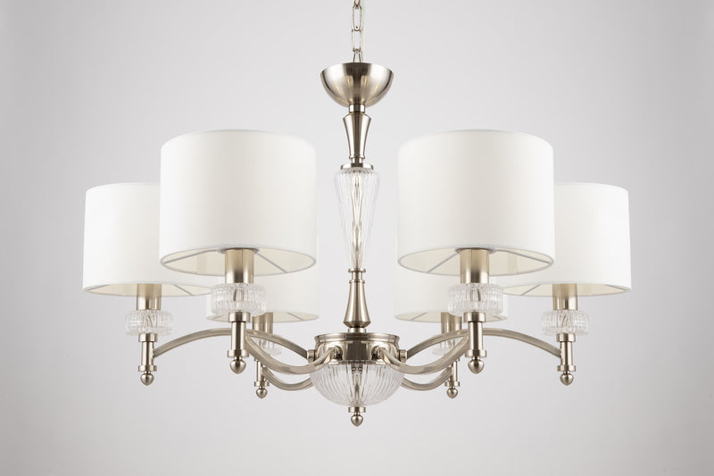 Lampadario Neoclassic in Metallo e Vetro Alicante Nickel