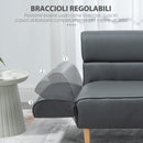 Divano 2 Posti 164x71x75 cm in PVC Grigio-4