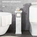 Mobiletto Bagno 19x15x56 cm con Porta Carta Igienica in MDF Bianco -  BricoBravo