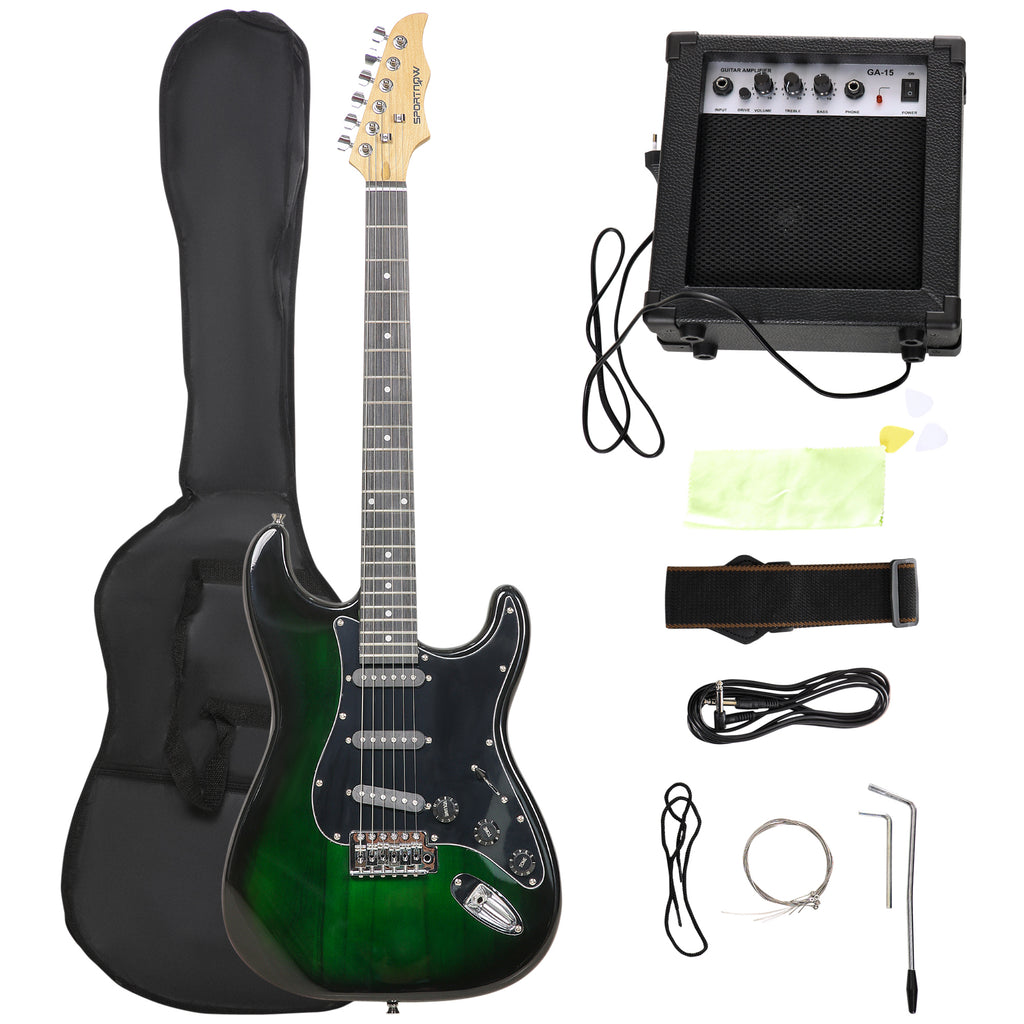 Chitarra Elettrica con Amplificatore 15W e Accessori Nera e Verde –  acquista su Giordano Shop