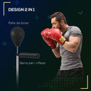 Punching Ball con Barra Girevole per Adulti e Altezza Regolabile 1.6-2m   Nero-4