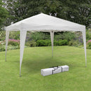 Gazebo Pop Up Pieghevole 3x3 M Richiudibile Struttura in Acciaio Tessuto Bianco-2