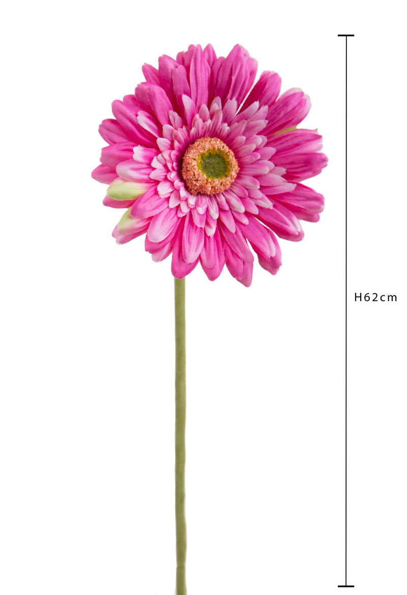 Set 8 Fiori Artificiali di Gerbera Singolo H 62 cm-3