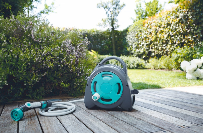 Mini Avvolgitubo Portatile 11,5 mt per Irrigazione Bauer Aqua Bag Blu-6