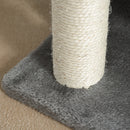 Albero Tiragraffi per Gatti Cuccia e 2 Palline 40x30x43 cm in Peluche con Palo in Sisal Grigio-8