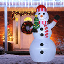 Pupazzo di Neve Gonfiabile 93x83x180 cm con Luci LED da Esterno e Interno-2