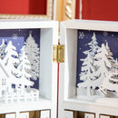 Calendario Avvento di Natale a forma di Libro 22x9x30 cm con Scritte e Motivi a Tema Bianco-9