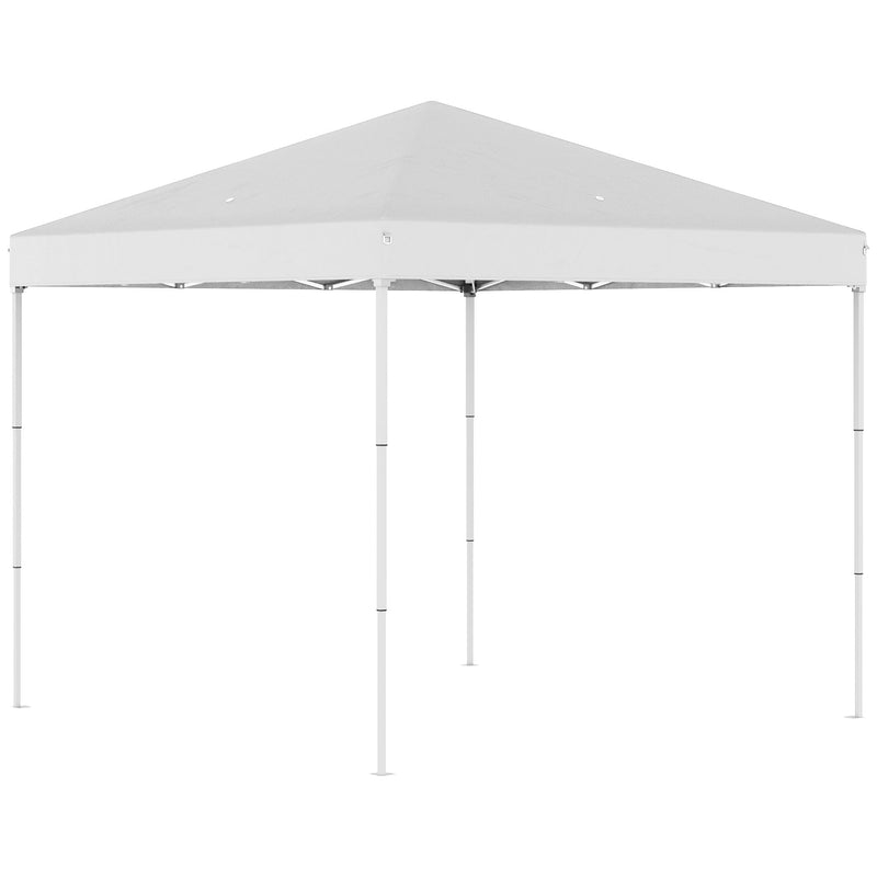 Gazebo Pieghevole da Giardino 2,45x2,45m in Acciaio e Tessuto Oxford Bianco-1