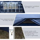 Gazebo Pieghevole da Giardino 2,95x2,95x2,58m in Acciaio e Tessuto Oxford Blu-8