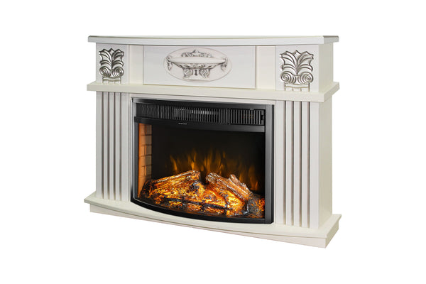 prezzo Camino Elettrico da Pavimento 96,3x120x31,8 cm Effetto Fiamma 1500W Roma mini & Ararat Avorio