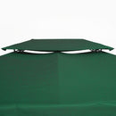 Copertura per Gazebo  a 2 Livelli  con Cinghie e 10 Fori di Drenaggio 4x3m in Poliestere Verde-7