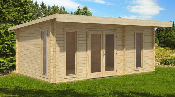 Casetta da Giardino Aurora 5,87x3,77m Porta Doppia in Legno di Abete Grezzo sconto